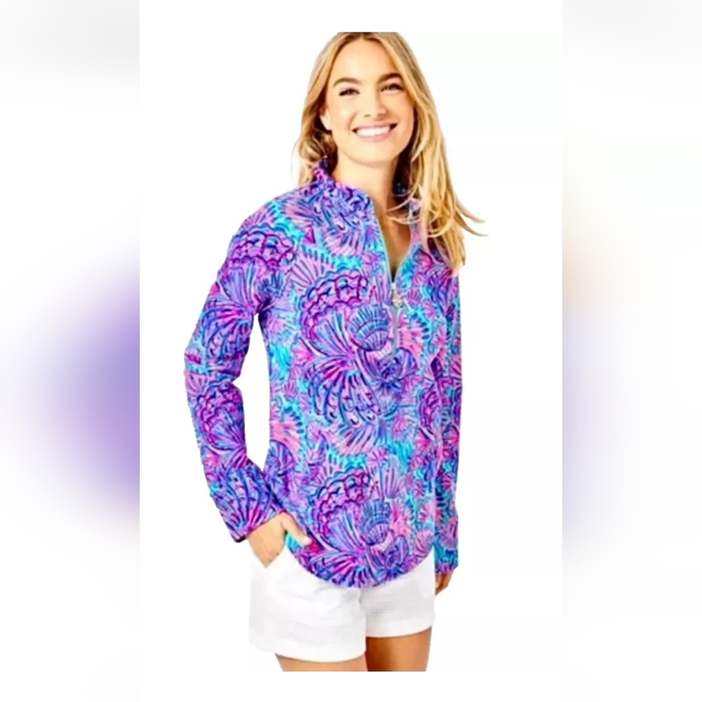 NWT LILLY PULITZER  SKIPPER POPOVER *SHELLEIDOSCOPE* UPF 50+ RARE